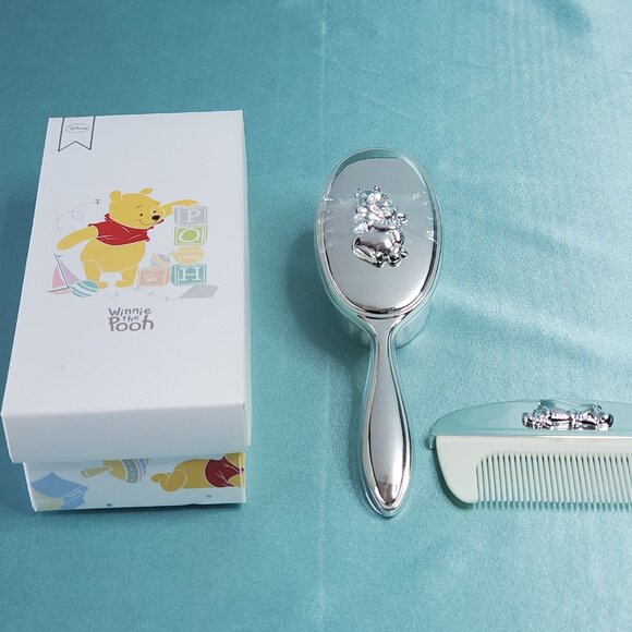 Disney Winnie the Pooh Baby Brush & Comb Set – Silver Plated, Gift-Ready, Unused - Picture 9 of 10